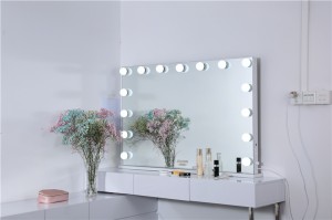 2021 New China Suppliers Desktop Mirror ກະຈົກຫ້ອງນອນມີ bulb LED Light Make up Mirror