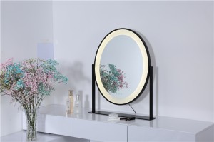 Shina dia manomboka mivarotra LED Portable Beauty Desktop Touch Screen Makeup Mirror miaraka amin'ny LED Light Smart Plane Mirror miaraka amin'ny kalitao tsara indrindra