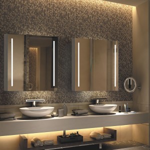 Cliù àrd Sìona Frameless LED Wall Colour Dressing Diamond Crystal Bathroom Copper Saor an-asgaidh Silver Glass Mirror